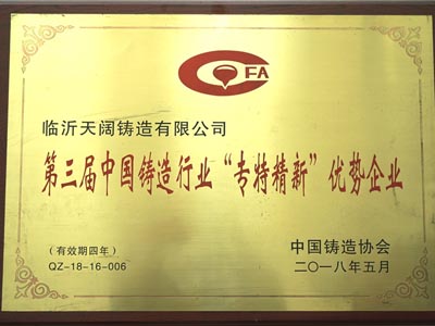 第三届中国铸造行业“专持精新” 优势企业